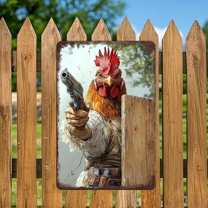 Funny Chicken Signs Farm Chicken Aluminium Sign Metal Chicken Signs Decor Home Ktichen Farm Are Wall 12x16 Inch Vintage Chicken Signs For Coop Metal Tin Signs Poster