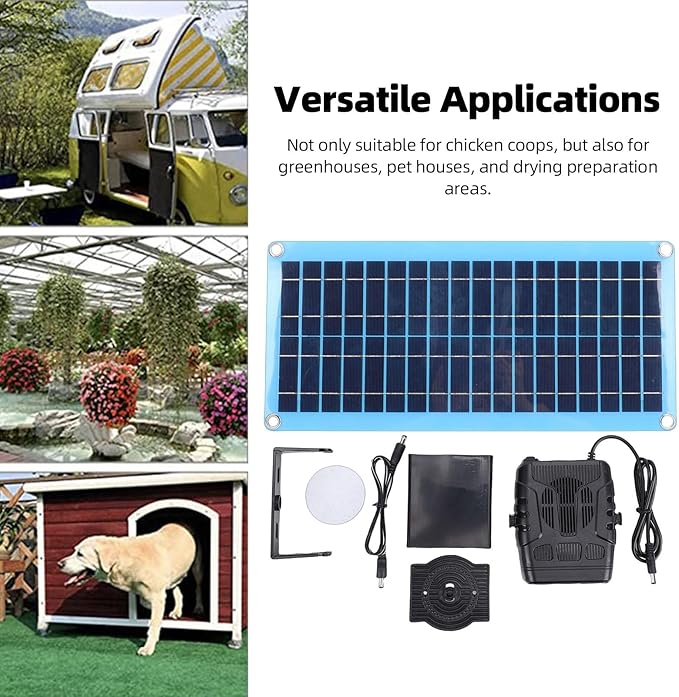 Garosa 30W Solar Panel Heater for Chicken Coop Pet House Portable Solar Powered Heater with USB DC Ports Compact Design for Greenhouse Dog House Drying Area