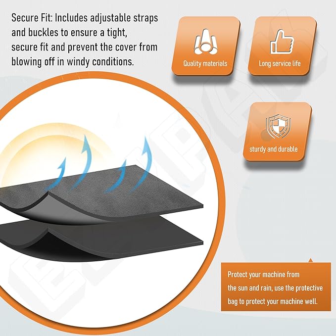Generator Cover for Predator 5000 Watt Inverter - Heavy Duty Thicken 600D Polyester with Elastic Drawstring, all Weather Generator Cover - Black Water Resistant