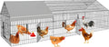 Chicken Coop 130"x40"x40" Metal Portable Black Duck Coops Enclosure with Waterproof Cover Chickens Cage Runs for Yard Outdoor Backyard Duck Pen Chicken Tractor for Rabbit, Dog, Cat