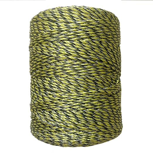 Upgraded Electric Fence Polywire 1312feet 400 Meters,1/8 Diameter Portable Electric Fencing Polywires, 6 Stainless Steel Strands ，Easy to Install,Portable Electronic Fence,Yellow and Black