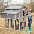 GUTINNEEN Chicken Coop Foldable Hen House Large Poultry Cage with Nesting Box and Run for 4-6 Chickens 26ft²-Super Easy to Assemble