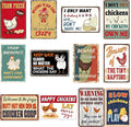 Tandefio 12 Pack Chicken Coop Signs 8 x 12 Inch Funny Metal Coop Signs Outdoor Decor Vintage Personalized Farm Yard Accessories for Home Kitchen Decor Chicken Lovers Gifts