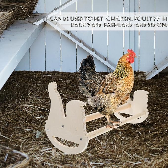 Chicken Swing Chicken Perch Natural Wooden Jungle Gym Roosting Bar Chick Stand for Hens Handmade Coop Swing Toys