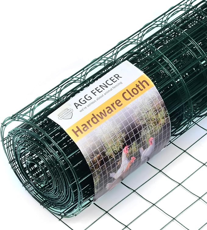 36in x 50ft Green Hardware Cloth 2x3 inch 16Ga PVC Coated Wire Mesh Vinyl Coated Fence, Welded Metal Chicken Wire Fencing Roll, Garden Plant Fencing, for Chicken Coop and Home Improvement