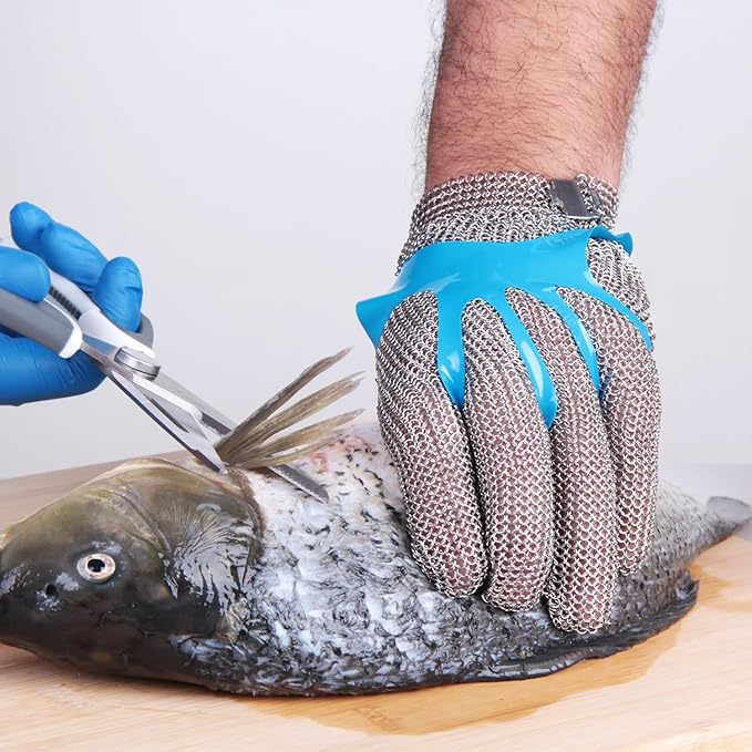 Cut Resistant Gloves Food Grade Stainless Steel Metal Mesh Chainmail Gloves for Butcher Meat Cutting Fish Filleting Oyster Shucking Clothing Cutting and Leather Processing (Small (Pack of 1))
