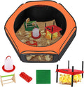 Brooder Box for Chick, 6-in-1 Chick Starter Kit, Includes Brooder Heating Plate, Baby Chicken Pen, Chicken Feeder, Waterer, Perch, Nesting Pad (Brooder Set)
