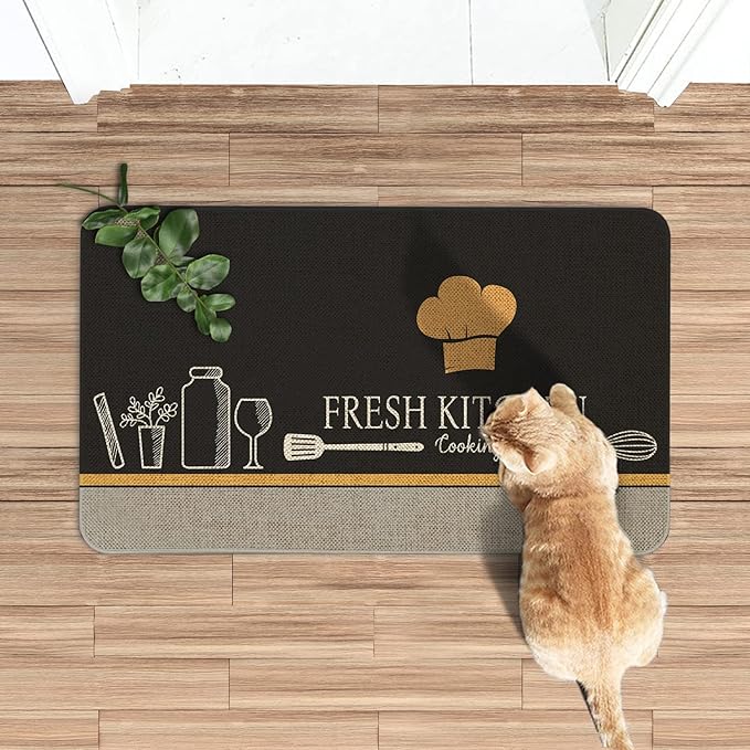 Roszwtit Farmhouse Kitchen Rugs and Mats, Fresh Kitchen Door Mat, Seasonal Washable Non-Slip Floor Mats for Home Kitchen Decor 30x17 Inch