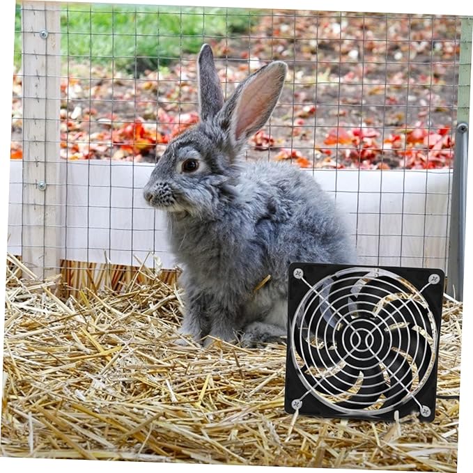Totority 1set Solar Powered Fan for Chicken Coop and Small Ventilation for Greenhouses and Outdoor Spaces