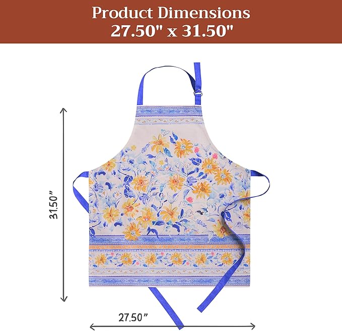 Maison d' Hermine 100% Cotton Apron for women with Pocket Kitchen Chef Apron for Men Cooking Easter Decorations