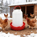 Chicken Water Heater, 11'' Heated Chicken Waterer, Freeze-Proof Water Heater for Chicken Coop, Thermostatically Controlled, Chickens Coop Accessories for Ducks, Rabbits & Small Animals (White_A)