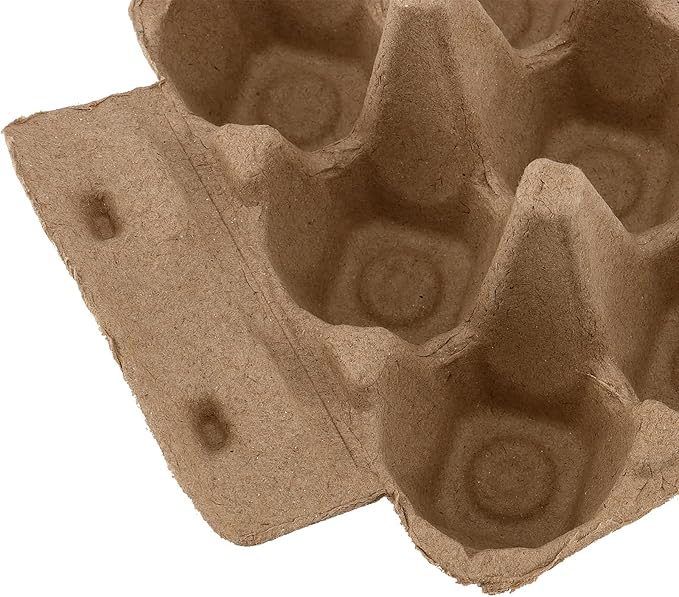 SOUJAP 50 Pack 6 Count Paper Pulp Egg Cartons, Half Dozen Egg Holder Cardboard Egg Cartons Storage Containers, 6 Egg Cartons Cheap Bulk for Storing up to 6 Small to Medium Chicken Eggs