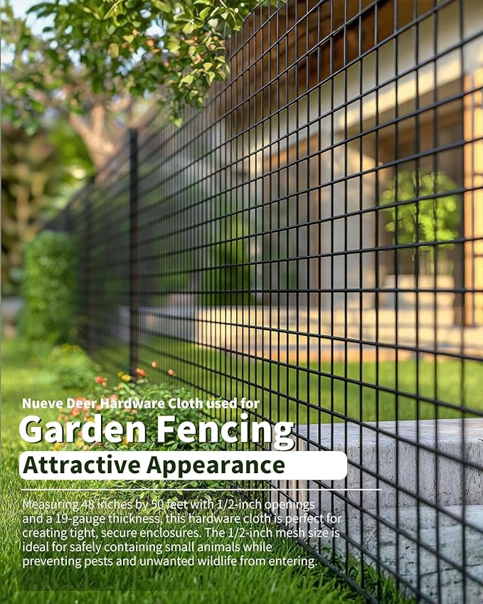 Hardware Cloth 1/2 inch 72 x 100 Ft 19 Gauge, Chicken Wire Fencing, Welded Wire Fencing, Chicken Wire Mesh Roll, Cage Wire, Wire Cloth, Hardware Mesh, Tree Fence, Rodent Mesh
