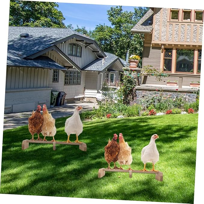 Mipcase Wooden Chicken Perch Stand Toy for Hens Roosting Bar for Chickens Sturdy Bird Stand Accessory for Pets for Parrots and Small Birds