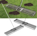Happygrill Lawn Leveling Rake, Heavy Duty Lawn Level Tool for Soil w/67” Handle, Dirt Ground Leveler, Effort-Saving Landscape Rake for Garden, Backyard, Golf Course, Farm, Pasture (46" x 10", Silver)