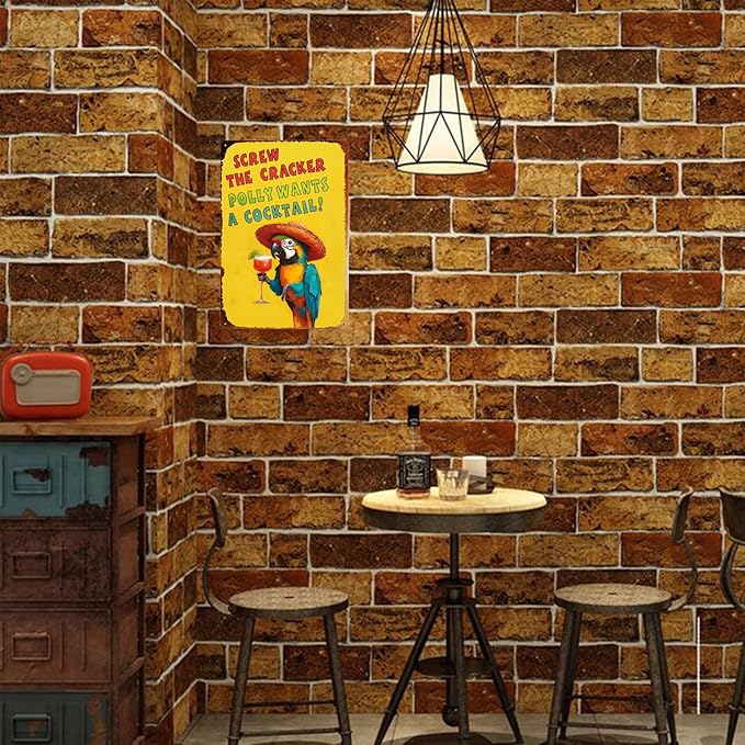 Vintage Metal Sign Screw The Cracker Polly Wants A Cocktail Parrot Tin Sign Funny Walll Decor for Bar Kitchen Pubs Cafe Home Garage 12×8 Inch