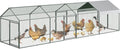 Large Metal Chicken Coop, 160"×40"×40" Walk-in Poultry Cage, with Protective Cover to Block Wind and Rain, Chicken Duck and Rabbit Enclosure for Yard,Farm, Scratch-Ristant & Easy Assembly
