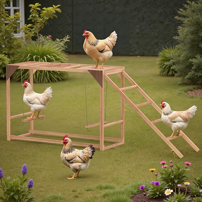 Chicken Perch Swing,Chicken Roosting Bars for Chickens in Coop Perfect for Backyard Poultry Farm Chick Toys Easy to Assemble & Clean 68.31"X15.75"X27.56"