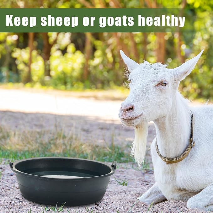 Sadnyy 10 Pcs Feed Pan 0.75 Gallon/3 Quart Utility Horse Feed Bucket Livestock Feeder Tubs Ox Tendon Bowl for Horses Dog Cats Goats Chicken Dust Bath