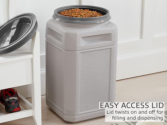 Mighty Tuff 13 Gallon/up to 54 Pound Pet Food Storage Container & 10 Gallon/up to 40 Pound Pet Food Storage Container with 1 Cup Measurement Scoop