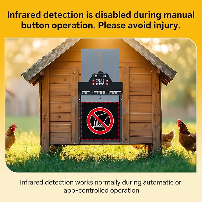 Automatic Chicken Coop Door Solar Powered with 2K Camera & Night Vision, IP65 Wireless Auto Door Opener, 6-Month Battery, APP Control, 2-Way Audio, Anti-Pinch Design (Blue Gray)