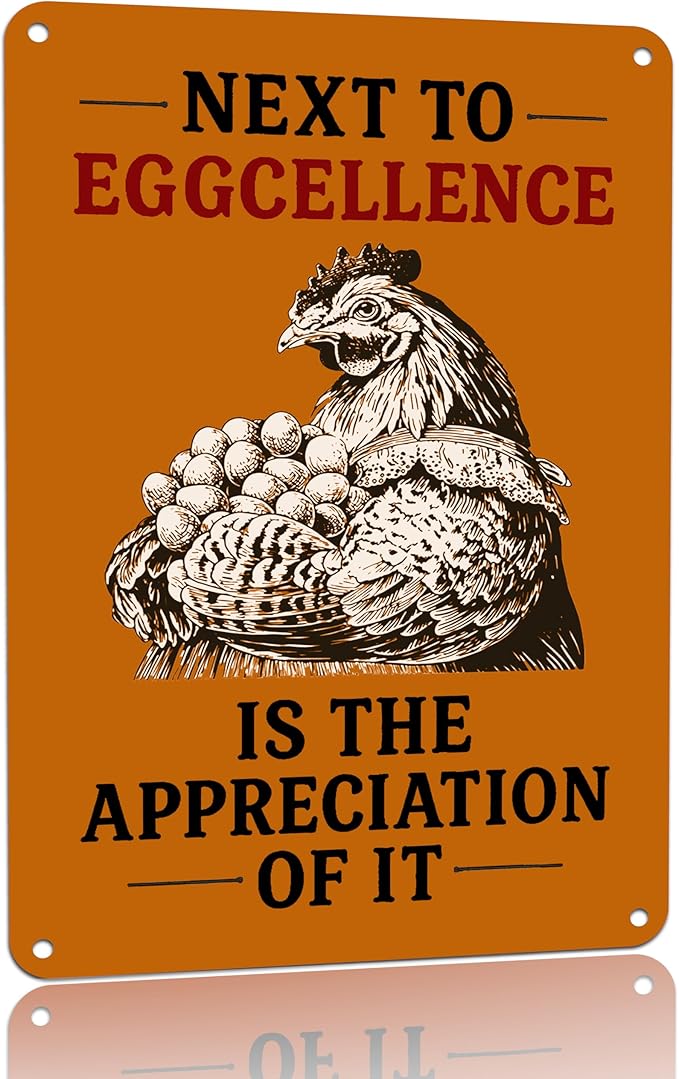 8x12 Inch Aluminum Chicken Coop Signs - Funny Outdoor Chicken Signs for Coop, Chicken Coop Accessories Farmhouse Kitchen Decor, Vintage Wall Decor, Funny Gifts for Chicken Owners, Home & Kitchen Decor Accessories