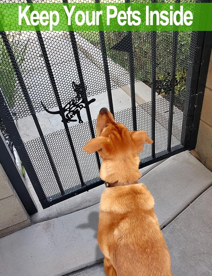 16In x 15Ft Plastic Chicken Wire Mesh Fencing, TOYPOPOR 500GSM Durable Heavy Duty Hexagonal Chicken Wire for Cat Dog Fencing, Garden Fence, Aquarium, Moss Pole, Aperture 0.4'', Rustproof, Easy to Cute