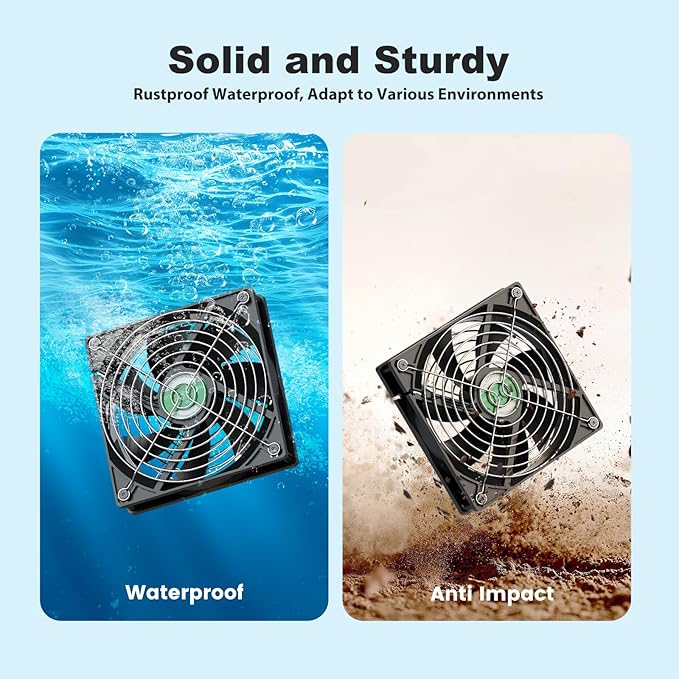 Solar Chicken Coop Fan 3 Kit, 25W Solar Powered Greenhouse Fan Outdoor Waterproof, Solar Exhaust & Intake Fans, Strong Airflow for Outside Shed Dog House Air Circulation Ventilation Cooling
