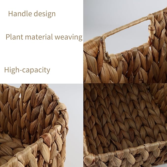 Set of 2 Eggs Collecting Basket with Handle, Farmhouse Wicker Egg Baskets for Gathering Fresh Egg, Trapezoid Egg Holder Display, Vintage Style Fruit Basket for Kitchen Pantry Countertop