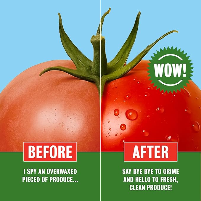 Rebel Green Fruit & Veggie Clean - Plant-Based Produce Cleaner - Natural Fruit & Vegetable Wash with No Aftertaste - Dirt & Wax Removal - 16 Fluid Ounces Bottle & 64 Fluid Ounces Bottle