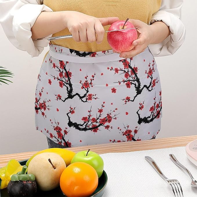Waterproof Half Waist Apron Kitchen Chef Apron for Cooking Server Waitress