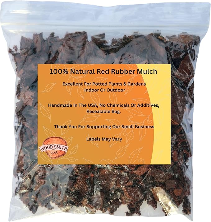 Brown Rubber Mulch for Landscaping - Durable and Eco-Friendly Garden Mulch - Perfect for Garden, Potted Plants & Outdoor Decor - 4 Quarts