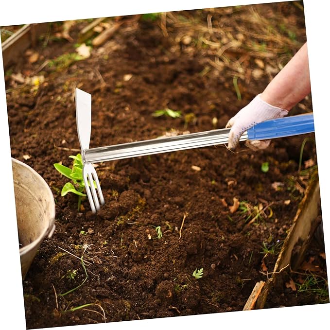 1piece Stainless Steel Handheld Weeding Hoe Multi-Functional Cultivator Tool for Gardening Planting and Weeding Lightweight and Garden Rake for Vegetable Farms and