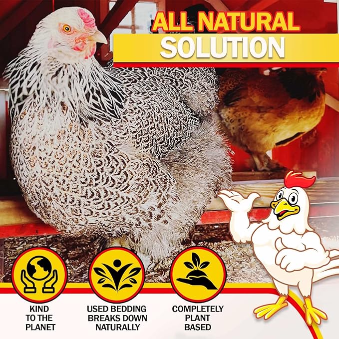 Hemp Bedding for Chicken Coop, Small Animal Litter for Guinea Pig, Hamster, Bunny Rabbit, Snake, Ferret, Tortoise, Rat and More - Pine Wood Shavings Alternative for Chickens and Poultry (1 cuft)