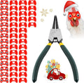 50 Pcs Pinless Peepers with Stickers, Pliers for Chickens, Pheasant Poultry Blinders, Anti-Pecking Glasses