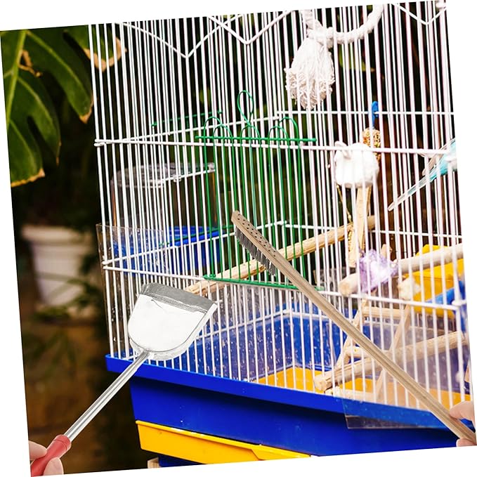 HANABASS 2Pcs Bird Cage Cleaning Tools Set Brush Shovel for Parrots and Birds Essential Supplies for Daily Cleaning Convenient Habitat Care