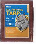 GUARD SHIELD Brown/Green Tarp 12x12 Feet Medium Duty Outdoor Waterproof Multi Purpose Poly Tarps Cover 7mil