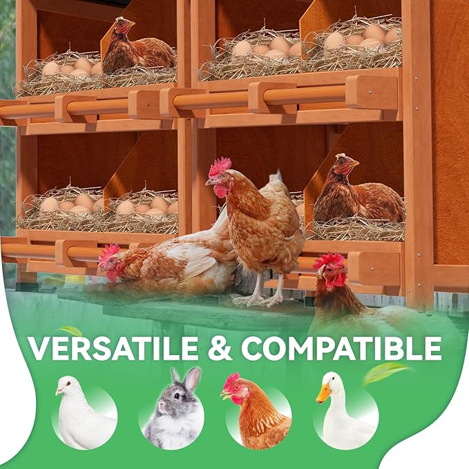 Chicken Nesting Boxes,8 Compartments Wooden Nesting Boxes for Chickens,Laying Boxes for Hens Ducks Poultry Protect Eggs Chicken Coops Easy Egg Collection (8 Hole)