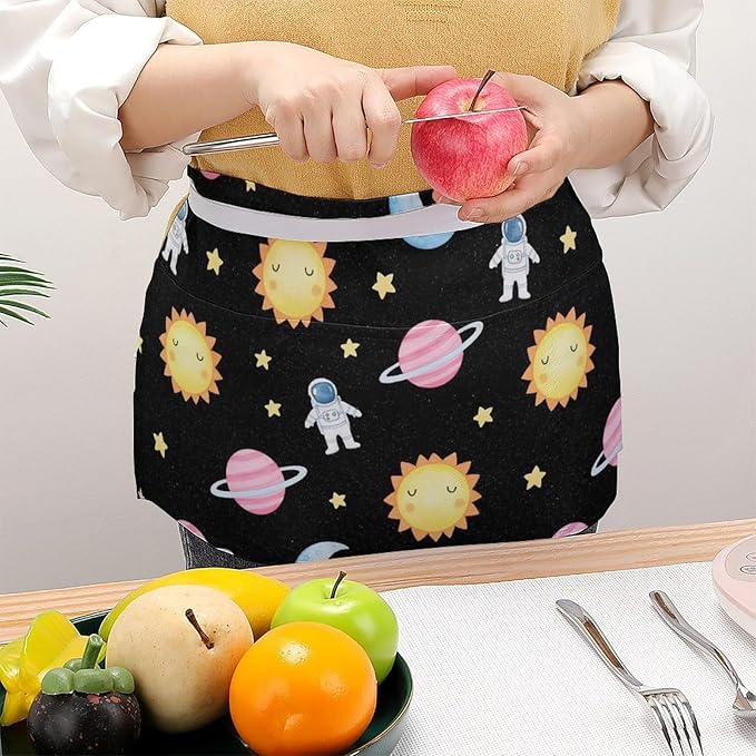 Unisex Half Waiter Waist Short Apron Waterproof Chef Works Waitress Aprons