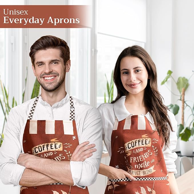 Maison d' Hermine 100% Cotton Apron for women with Pocket Kitchen Chef Apron for Men Cooking Easter Decorations