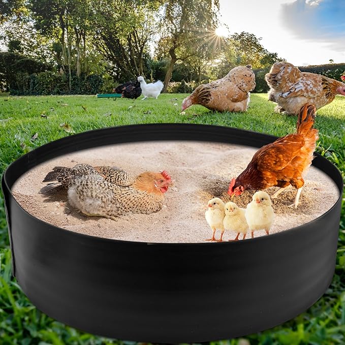 Chicken Dust Bathtub Bottomless PE Chicken Dust Bath Containers Adjustable Chick Accessories