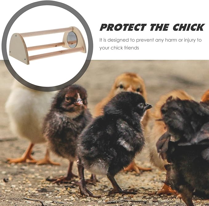 Chicken Roosting Bar and Chick Perch for Brooder, Wooden Standing Perch with Support Frame, Natural Wood Chicken Coop Accessory for Chick Roosting and Standing