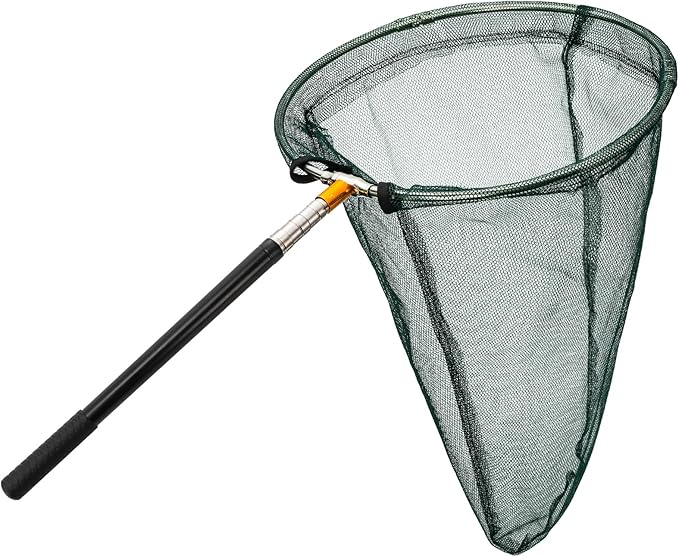 Kingrol Professional Butterfly Net with 12" Ring, 20" Depth, Extendable Handle to 59" - Durable & Lightweight Insect Catching Net, Stainless Steel & Polyester Build