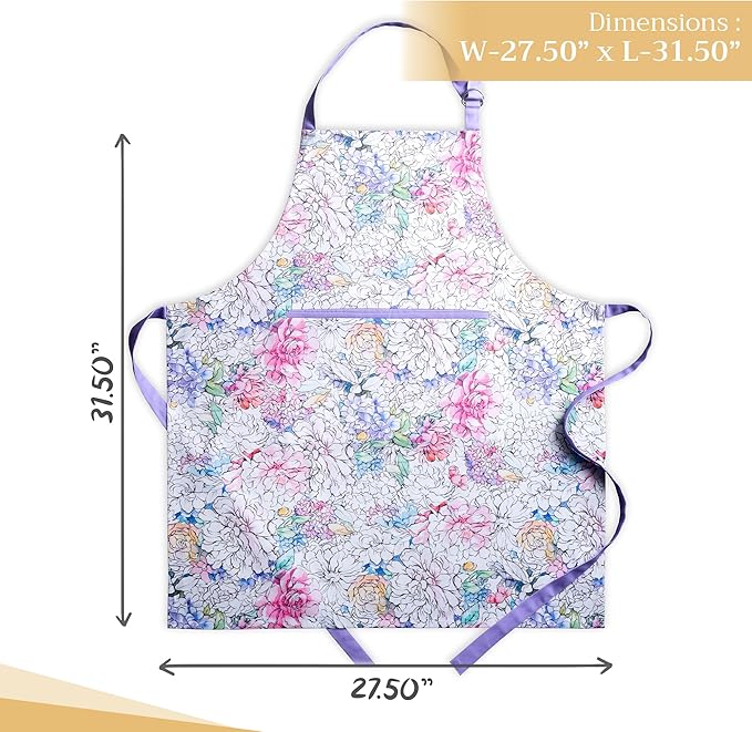 Maison d' Hermine 100% Cotton Apron for women with Pocket Kitchen Chef Apron for Men Cooking Easter Decorations