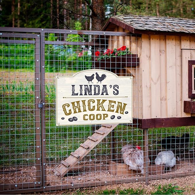 Custom Chicken Coop Sign, Personalized Name for Farm, for and Backyard Décor Sign, 18x24 Inches, Rust Free .063 Aluminum, Fade Resistant, Made in USA by Sigo Signs