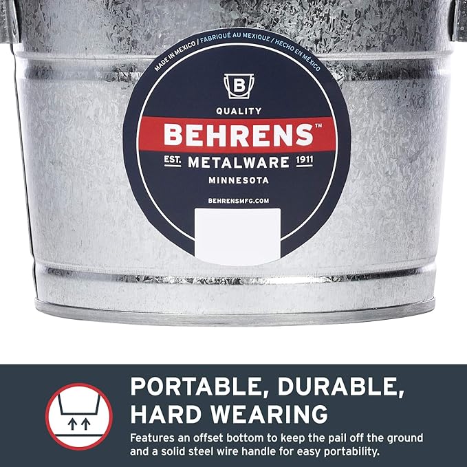 Behrens B325 Galvanized Steel Paint Pail, 2.5 Quart, Silver
