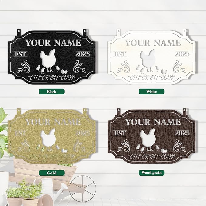 Custom Chicken Coop Signs, Personalized Funny Chicken Coop Signs, Custom Metal Farm Signs for Outdoor, Chick Hen House Sign Funny Farmhouse Outside Wall Decor Gift
