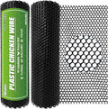 15.7IN x 20FT Black Plastic Chicken Wire Mesh Roll, 500GSM Heavy Duty Hexagonal Fencing - Garden Netting for Poultry, Dog Rabbit Barrier, Floral Craft Wire, Easy to Cut Durable Mesh Fencing
