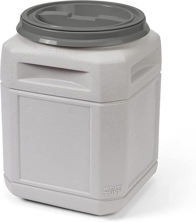Mighty Tuff 13 Gallon/up to 54 Pound Pet Food Storage Container & 10 Gallon/up to 40 Pound Pet Food Storage Container with 1 Cup Measurement Scoop
