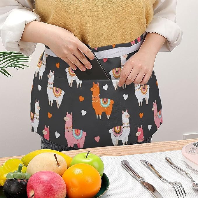Server Waitress Waist Apron Cooking Kitchen Restaurant Aprons for Women Men